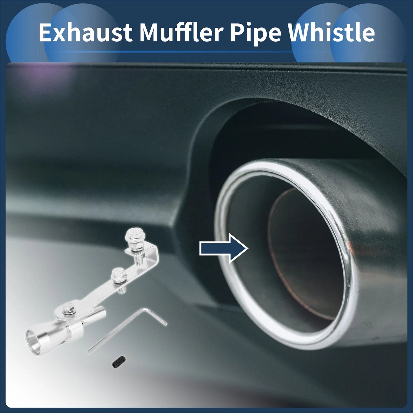 Turbo Sound Exhaust Muffler Pipe Whistle Tailpipe for Universal Fit (1 Set)