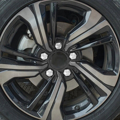 Lug Nut Covers 20Pcs White Rhinestone for Cars