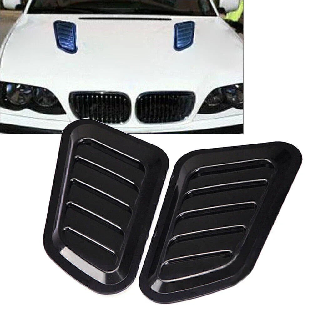 Car Decorative Air Flow Intake Hood Scoop Vent Bonnet Cover Black