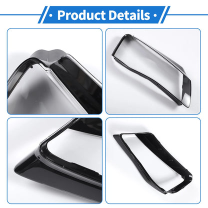 1 Pc Headlight Lens Cover for Audi A8 (2010–2013) Black
