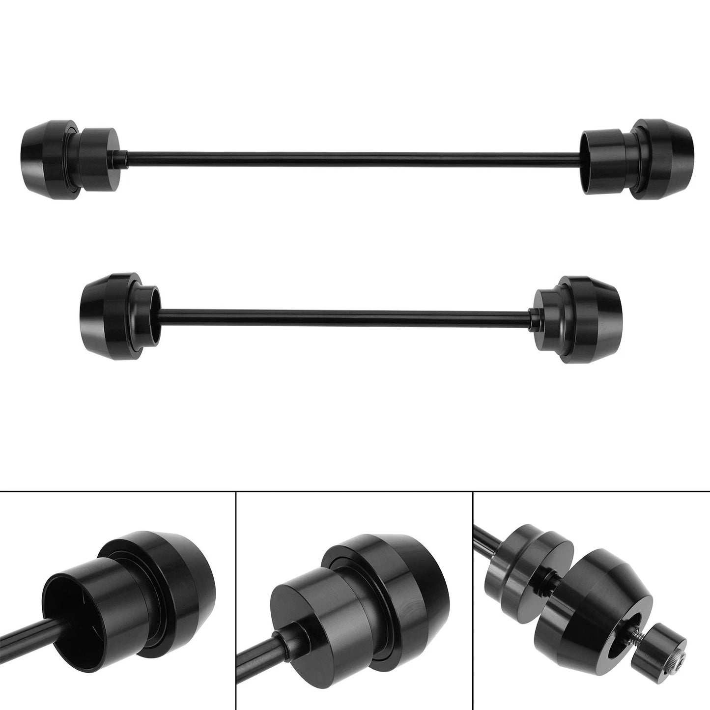 Black Front & Rear Axle Fork Wheel Slide for Yamaha YZF-R7 (2021–2023)