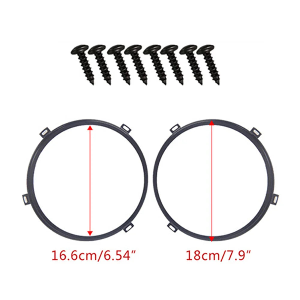 7" Headlight Mount Bracket Ring Black for Jeep Wrangler JK (2007-2018)