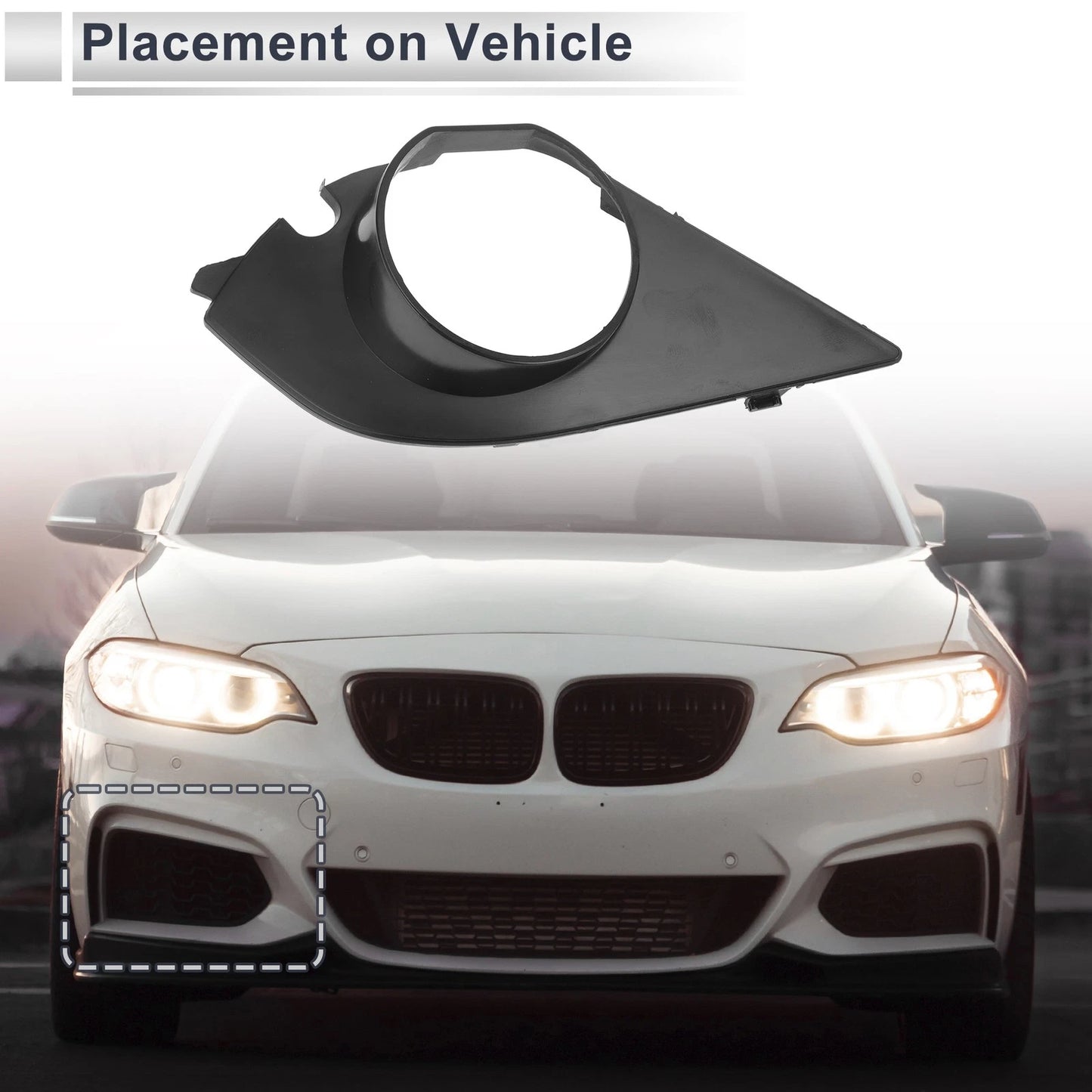 1pc Fog Light Grill for BMW E60 E61 (2003–2009) No. 51117896604