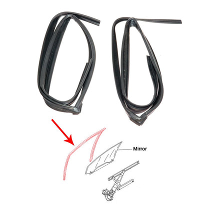 Pair Rear Door Glass Run Channel Seal for Toyota Vitz Yaris (XP90, NCP90, NCP91)