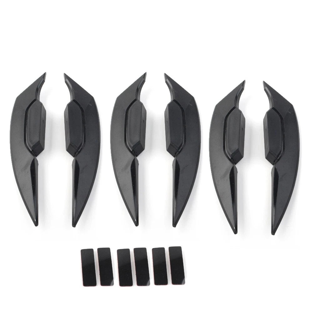 Set of 4 Front Bumper Canards Splitter Fins for Universal Fit