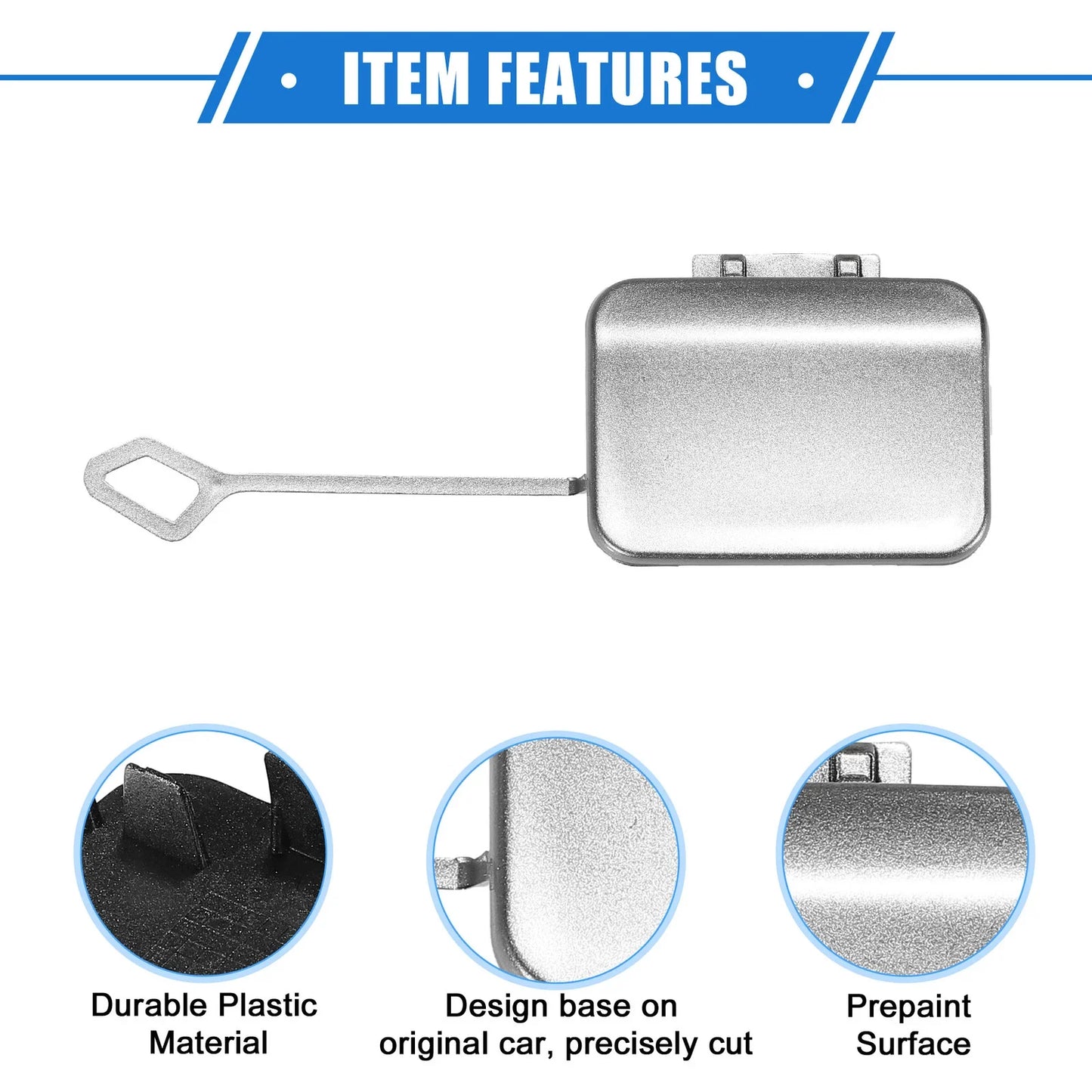 Rear Bumper Tow Hook Cap for Mercedes-Benz E350 Sedan (2010-2013) Silver Tone