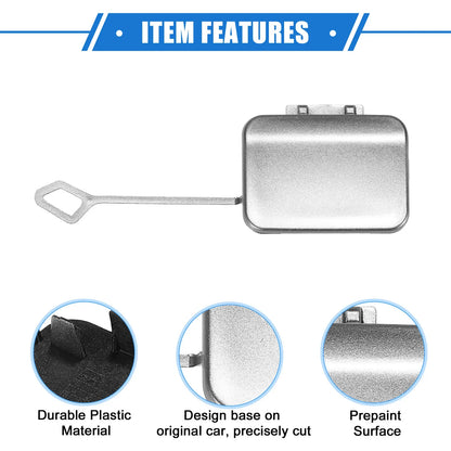 Rear Bumper Tow Hook Cap for Mercedes-Benz E350 Sedan (2010-2013) Silver Tone