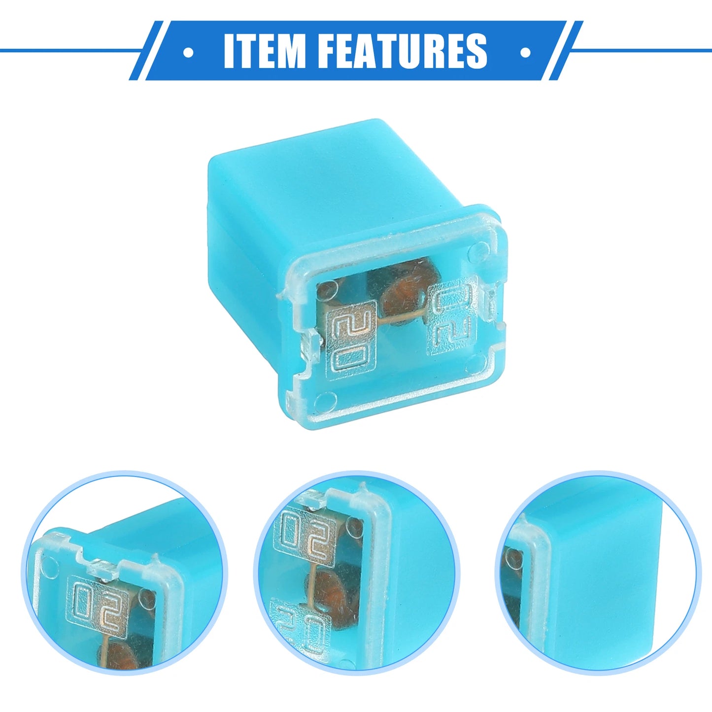 Set of 10 Mini Box Shaped Fuses (20A, 30A, 40A, 50A, 60A) for Trucks Cars SUV