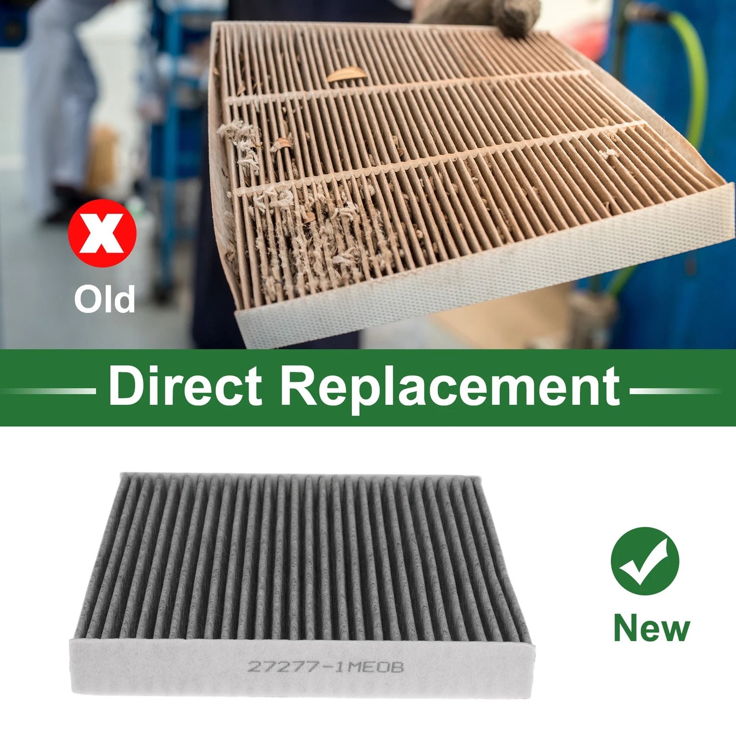 Cabin Air Filter for Infiniti M35h (2012–2013) No.272771ME0B Cloth Activated Carbon