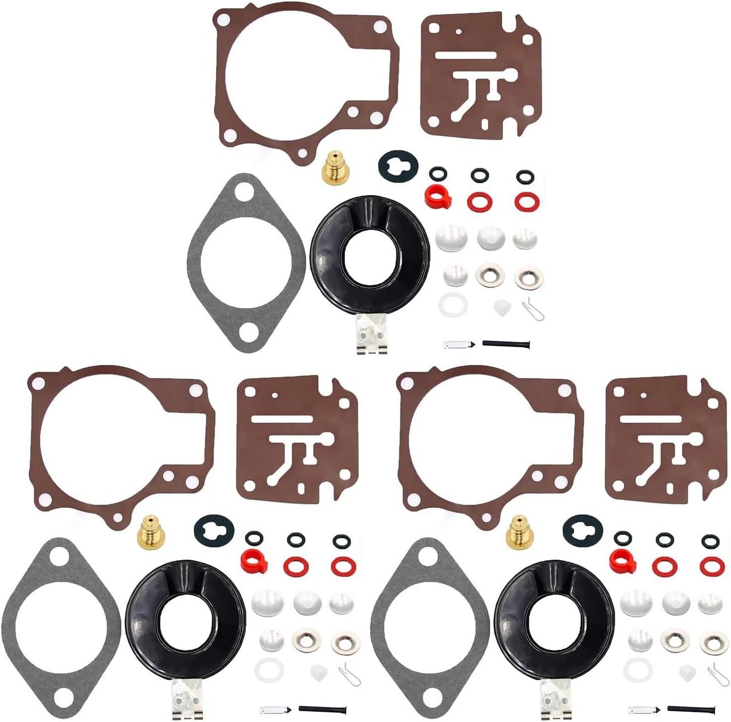 Set of 3 Carburetor Rebuild Kits for Johnson Evinrude 50-60 HP