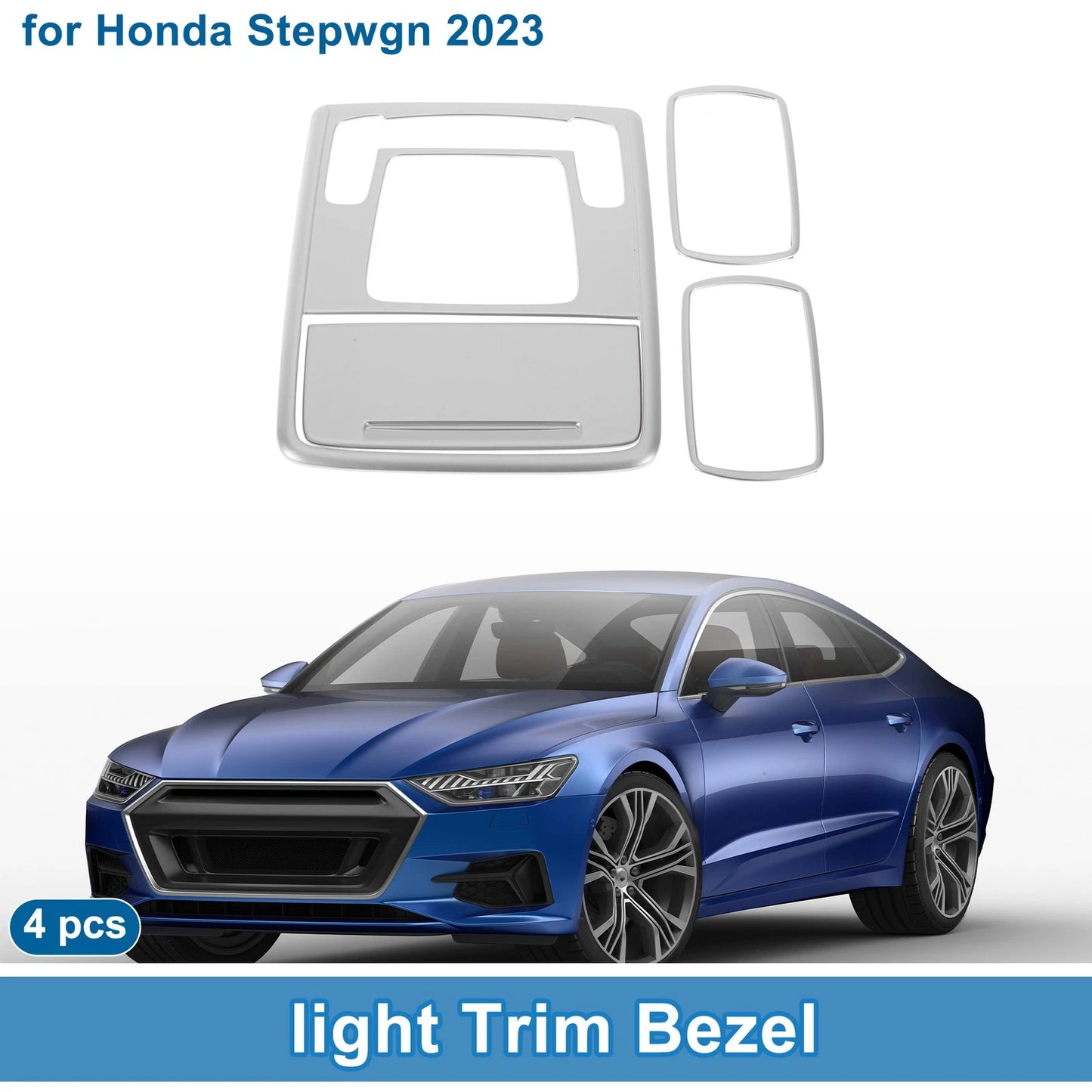 Front Row Rear Row Light Trim Bezel for Honda Stepwgn (2023) Silver Tone