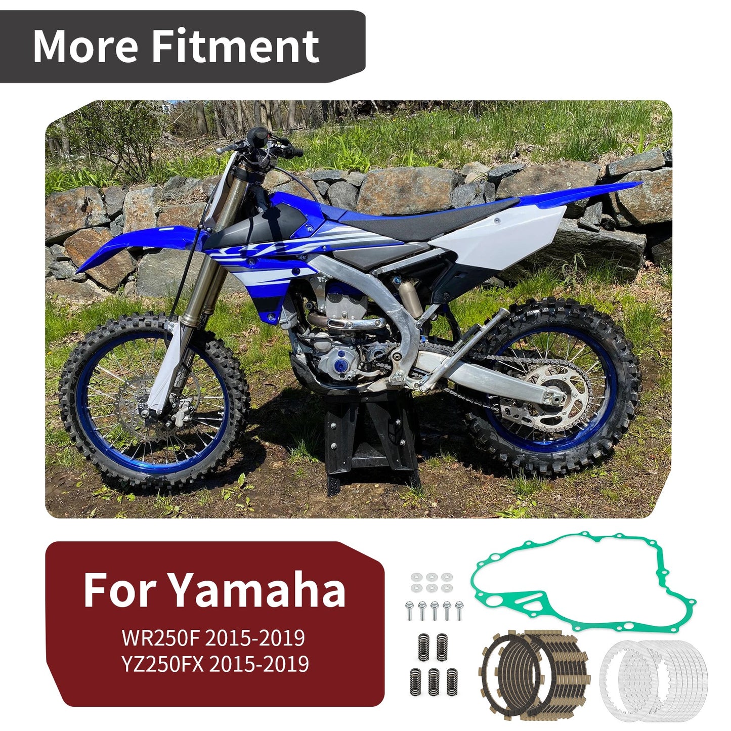Clutch Friction Steel Plates and Gasket Kit for Yamaha WR250F YZ250FX (2015–2019)