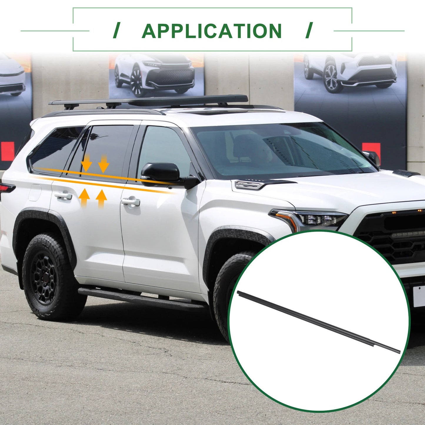 Front Right Weatherstrip Window Seal No.681600C020 for Toyota Sequoia (2008–2022)