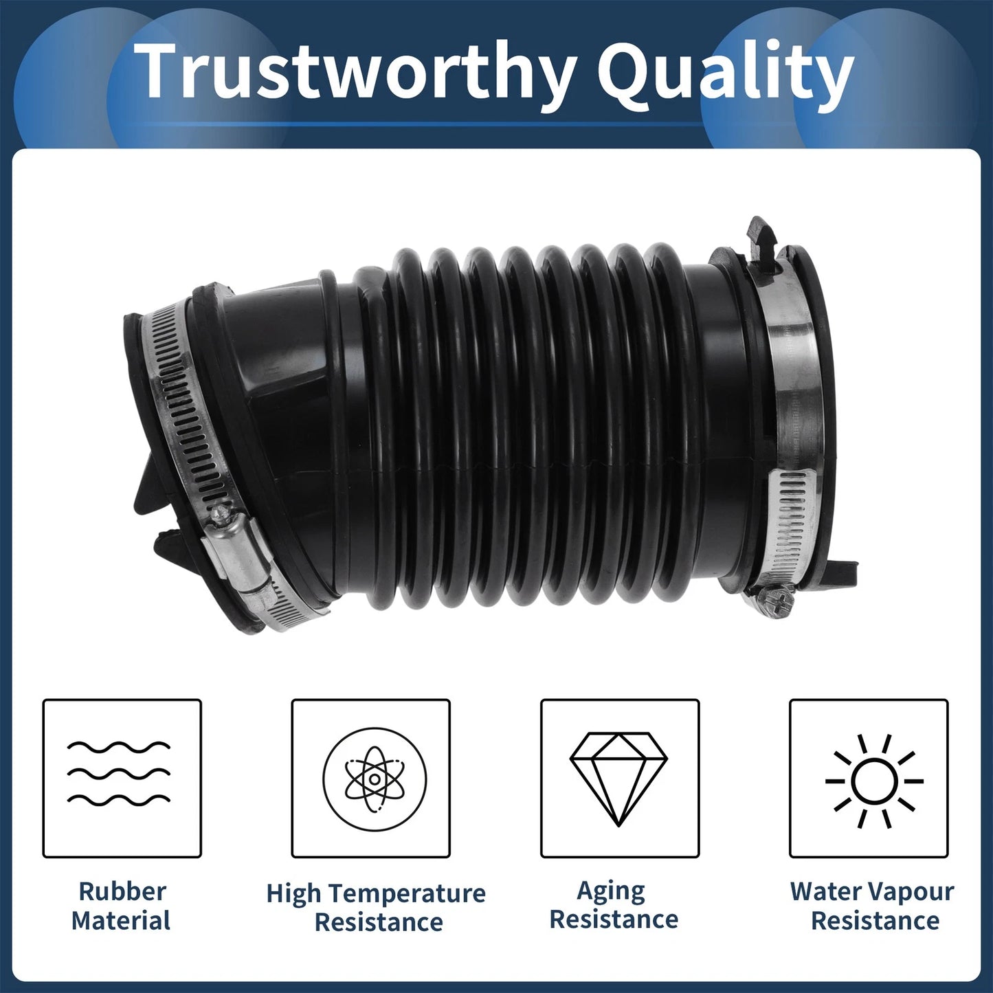Engine Air Intake Hose for Chevrolet Cobalt L4 2.4L (2005–2010) No. 696-737 Rubber Clamp
