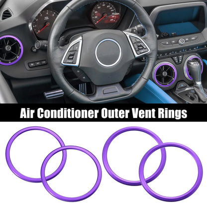 4 x AC Outer Vent Rings Trim Covers for Chevrolet Camaro (2016-2020) Purple