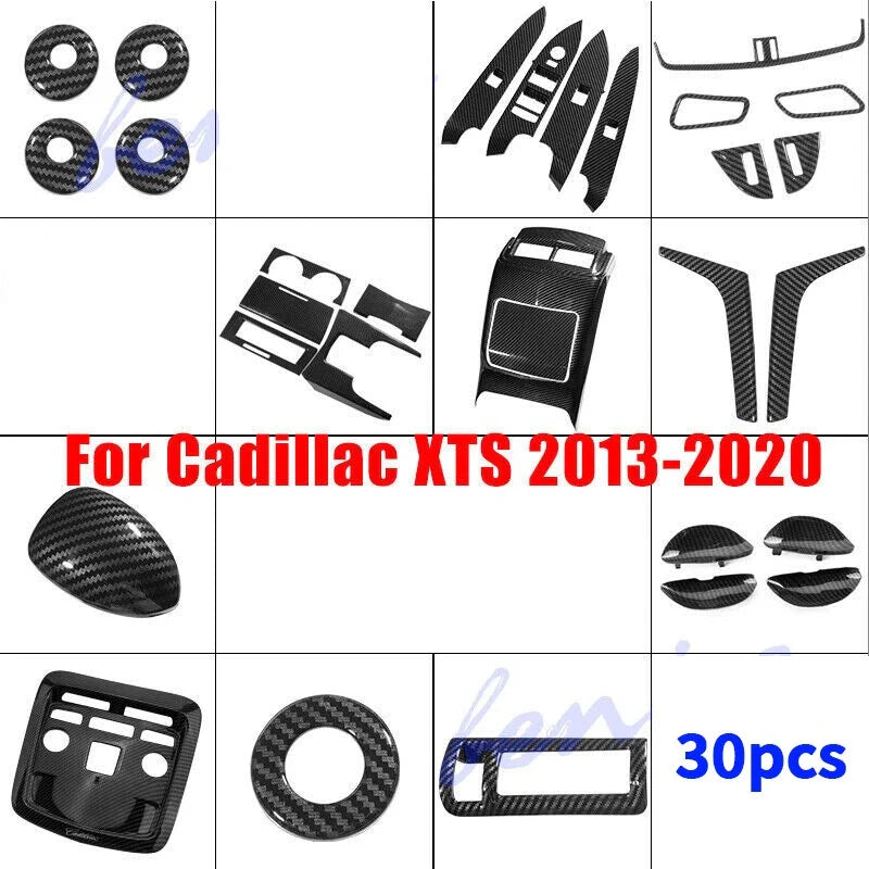 30 x Carbon Fiber Interior Accessories Cover Trim for Cadillac XTS (2013–2020)