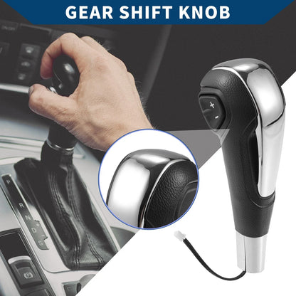 Automatic Gear Shift Knob for Chevrolet Aveo 2011-2017 Faux Leather Silver Tone