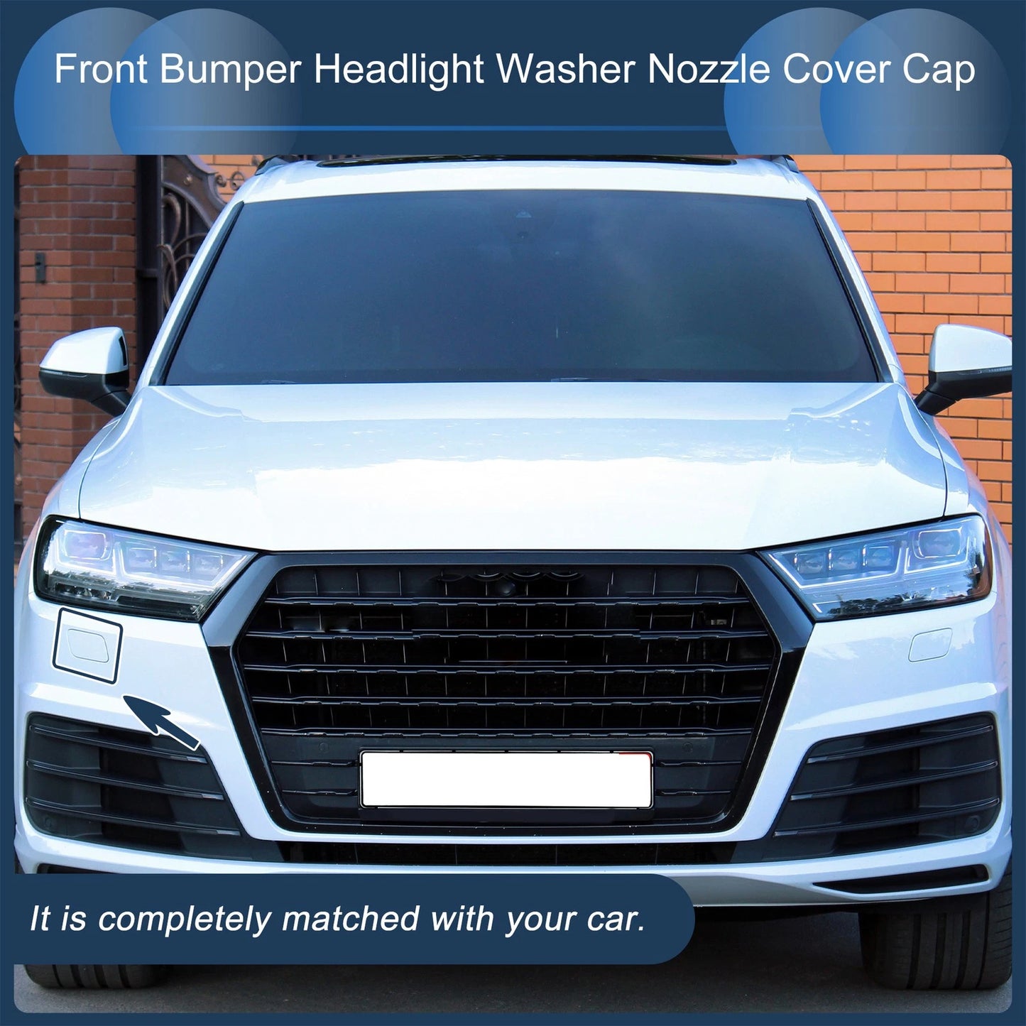 Front Right Washer Nozzle Cover Cap for Audi Q7 (2017–2019) 1 Pcs White
