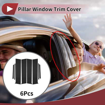 6 Pcs Door Pillar Window Trim for Toyota Aqua XP210 (2021–2025) Black