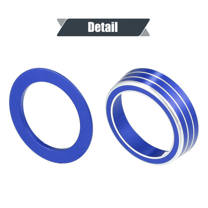 3 x Blue AC Knob Covers & Engine Start Button Cover for Honda Civic (2016-2021)