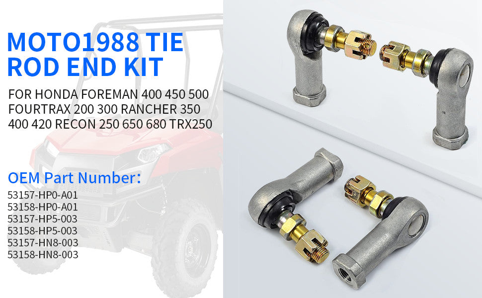 Tie Rod End Kit for Honda Rincon 650 680 TRX650 TRX680 (2003–2021)