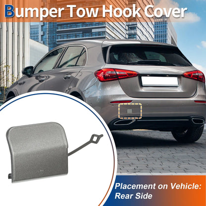 Rear Tow Hook Cover for Mercedes-Benz (2017-2023) Silver Tone