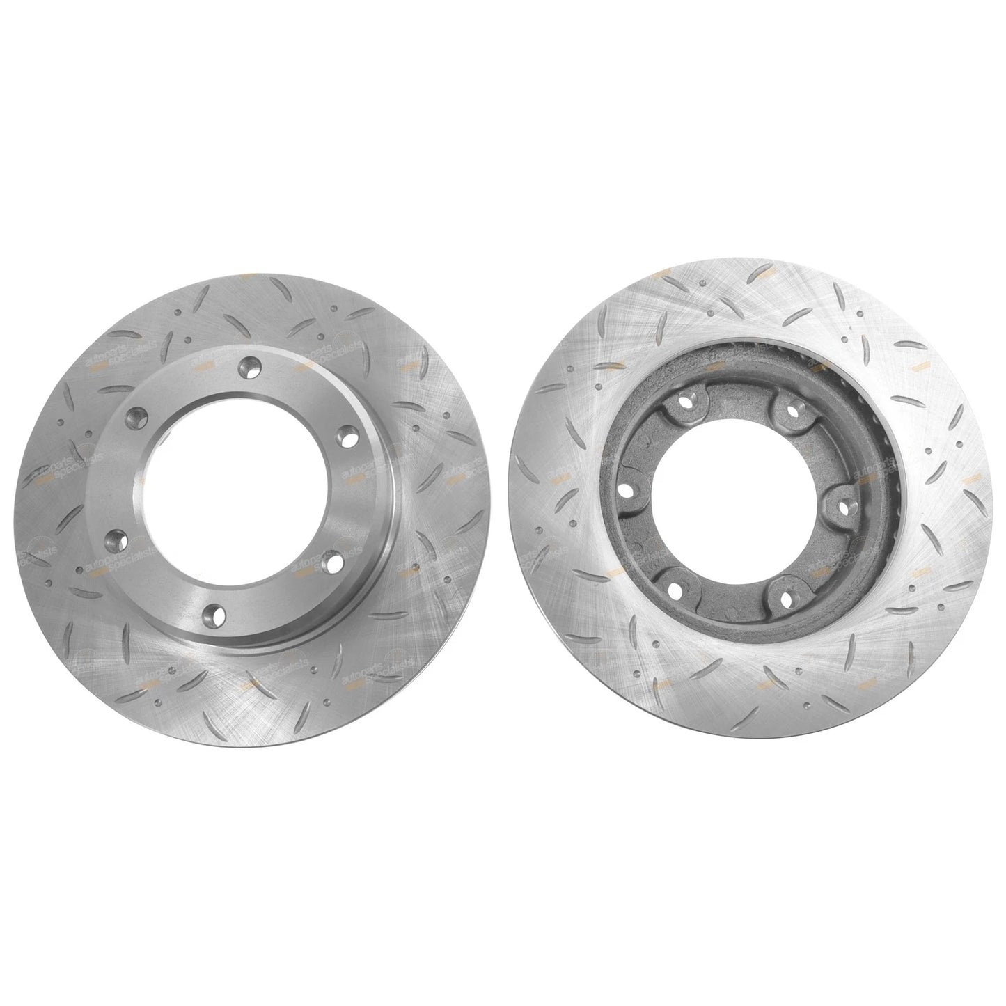 2 Front Slotted Disc Rotors + Brake Pads for Toyota FJ80 (1990–1992)