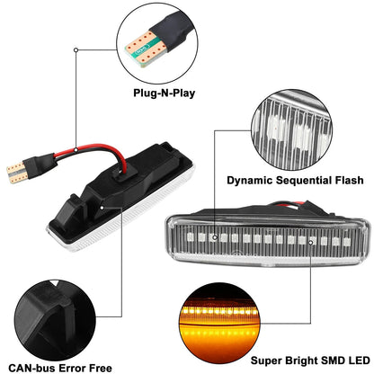 2X LED Side Marker Lights for BMW (63142496299, BM2570108)