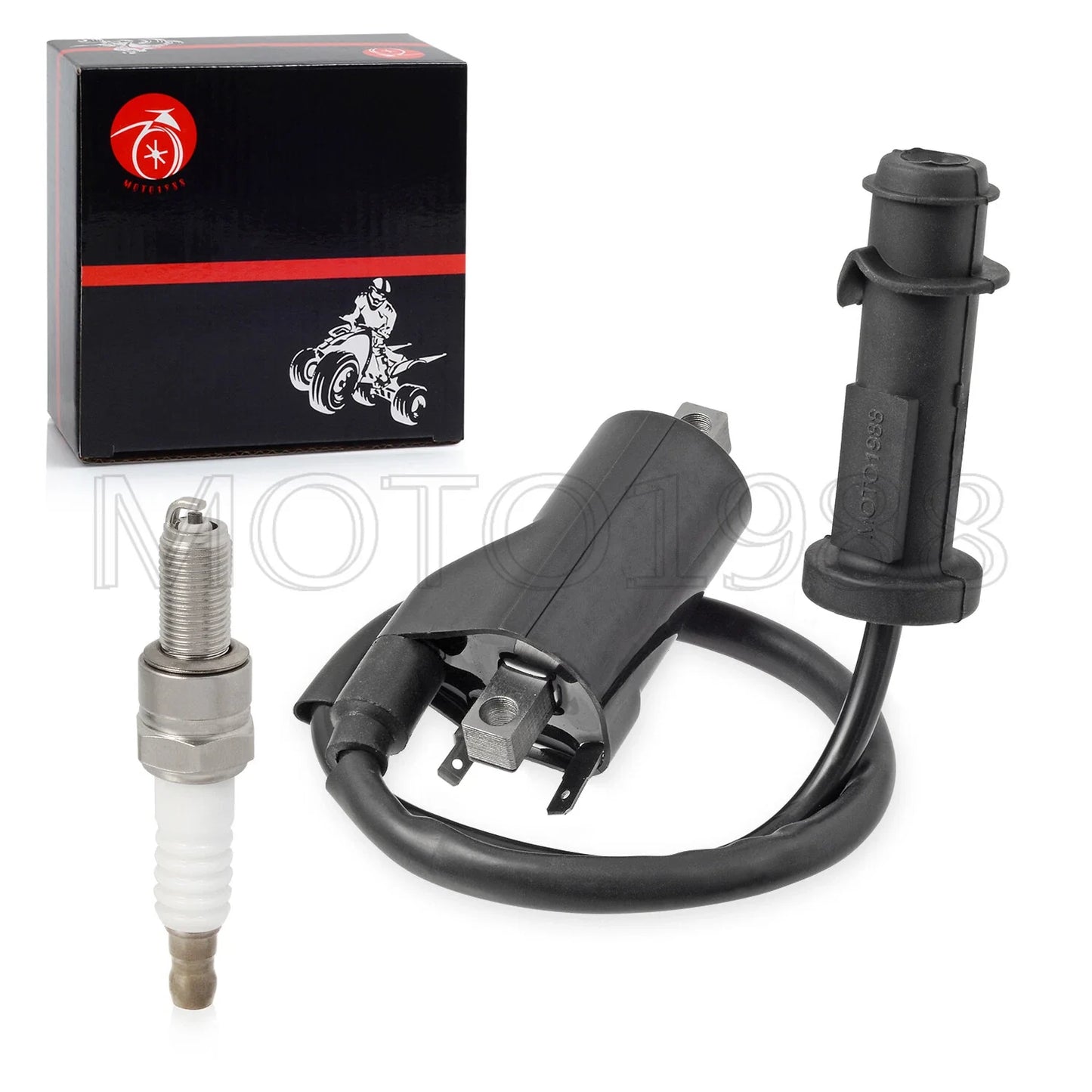 Ignition Coil Pack & Spark Plug + Cap for Arctic Cat 550 700 1000 (2009–2016)