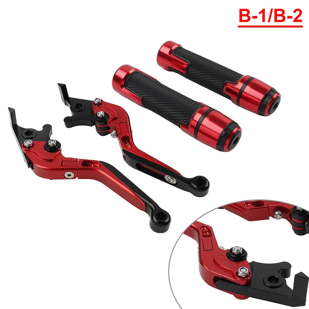 Red Extendable Brake Clutch Levers Grips Set for BMW R1200GS (2004-2012)