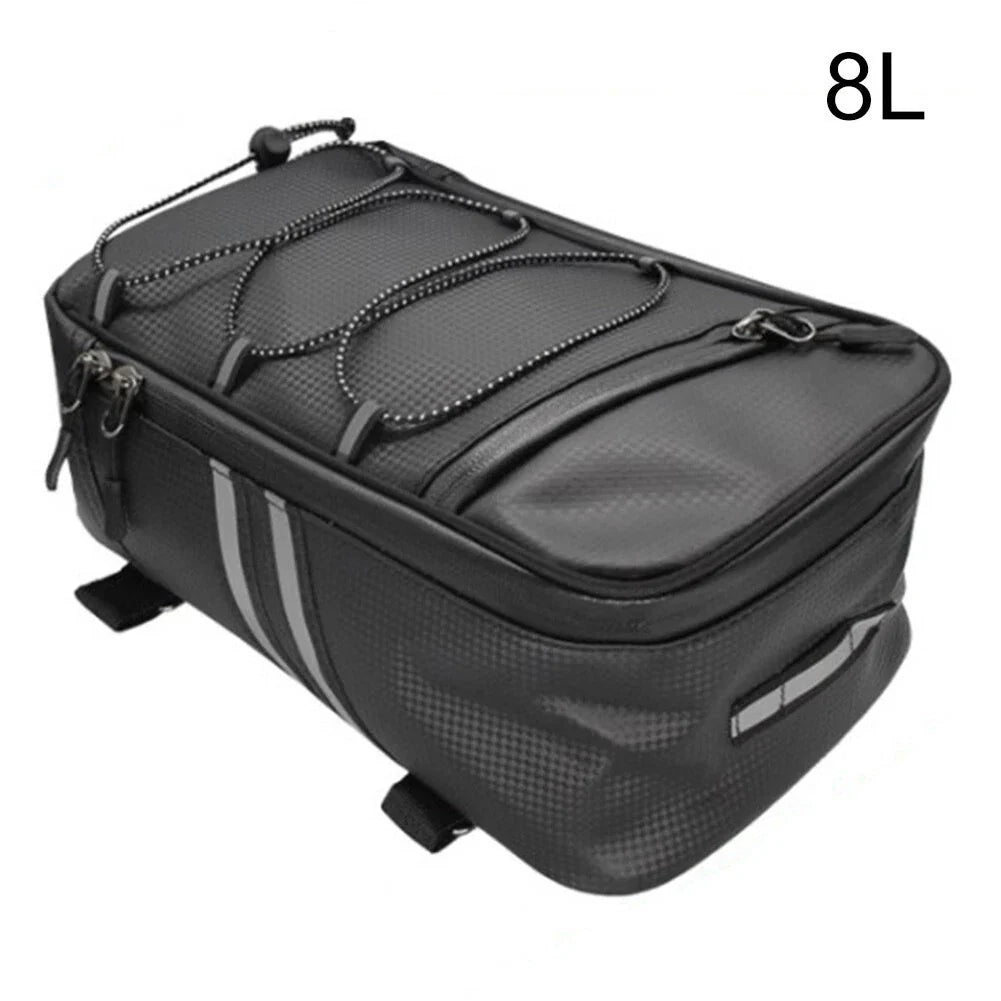 8L Tail Bag for Motorcycle PU Leather Waterproof Large Capacity Storage Bag