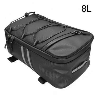 8L Tail Bag for Motorcycle PU Leather Waterproof Large Capacity Storage Bag