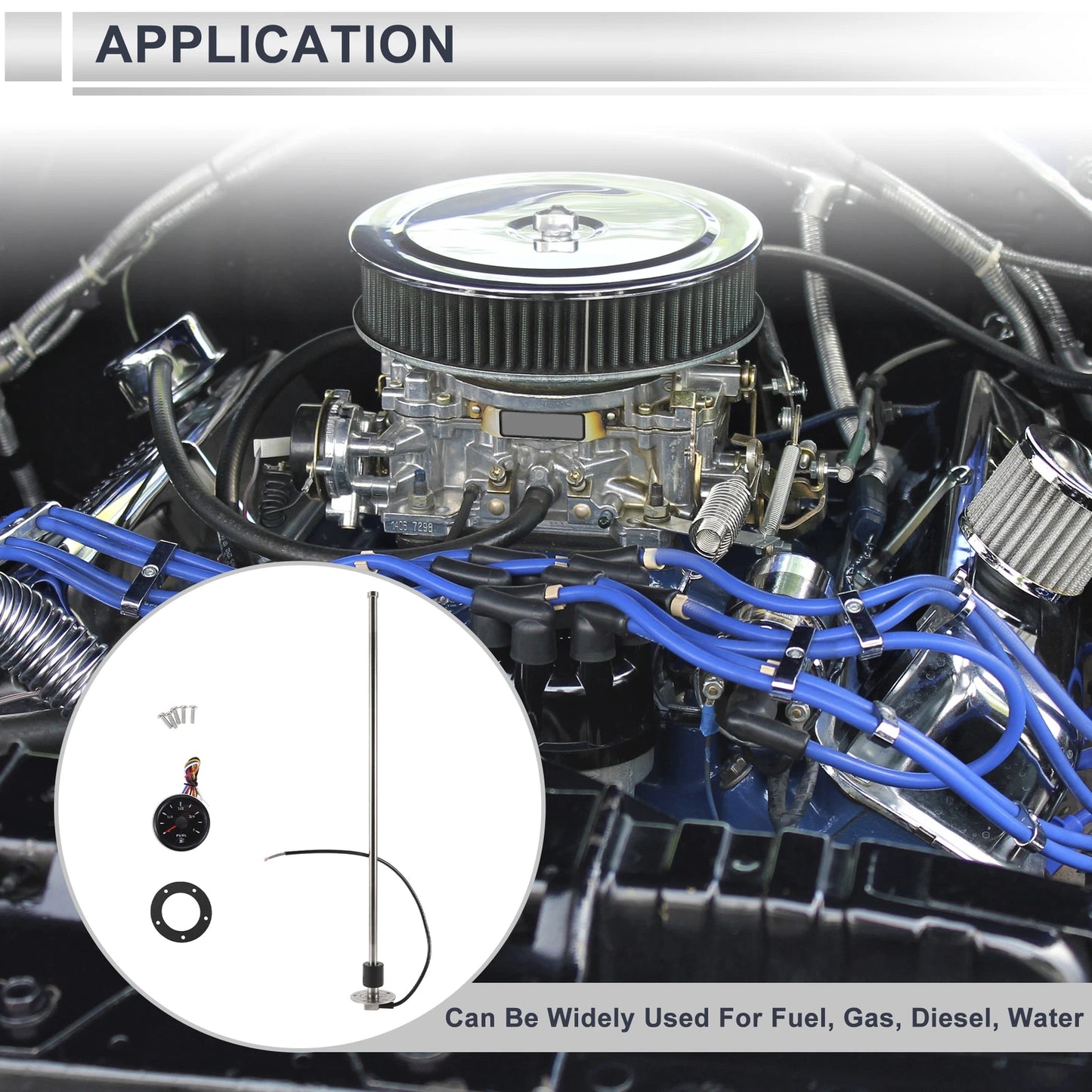 Fuel Sending Unit and Gauge Kit 240-33 Ohm for Boat Truck Vehicle