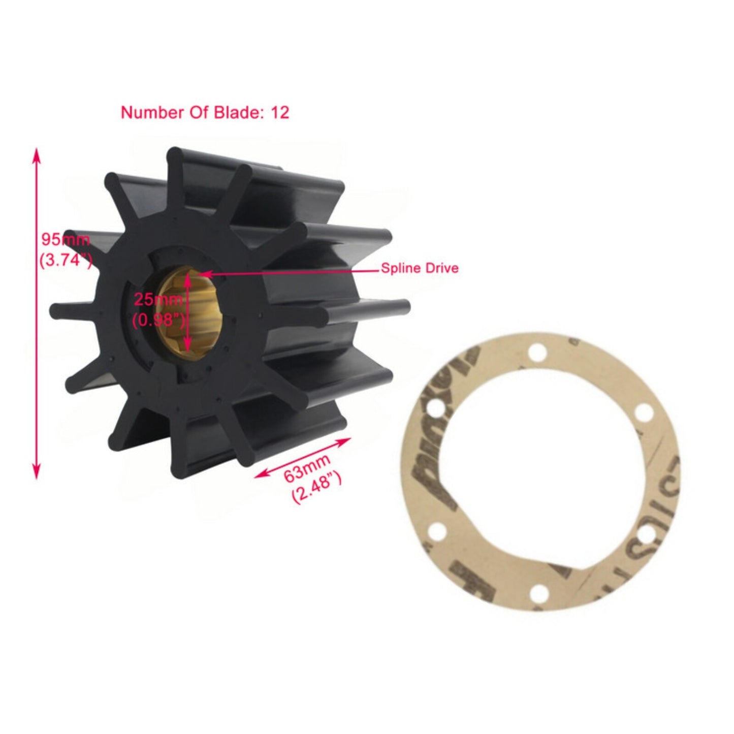 Neoprene Water Pump Impeller Kit for Jabsco Johnson