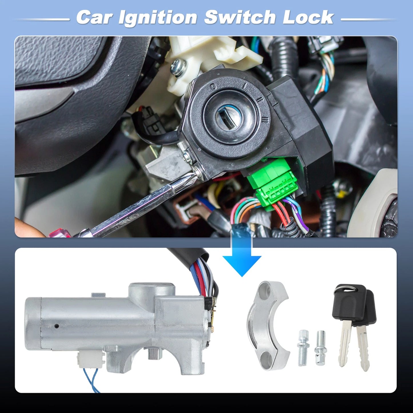 Ignition Lock Cylinder with 2 Keys for Nissan Maxima (1995–1999) No.D870040U11