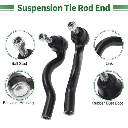 4pcs Front Suspension Kit Outer Tie Rod Ends & Sway Bar Links for Dodge Durango