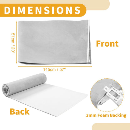 Suede Headliner Fabric 20"x57" Foam Back for Car Roof Repair (Light Gray)