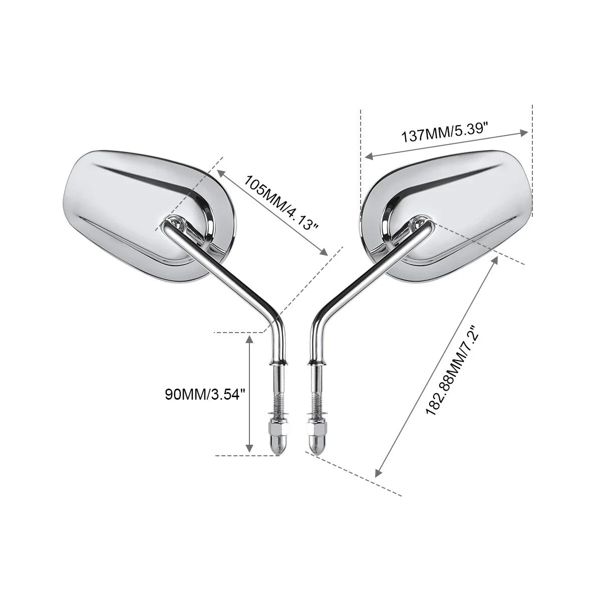 Chrome Rear-View Mirrors for Harley-Davidson Road Glide ST (2023 - 2026)