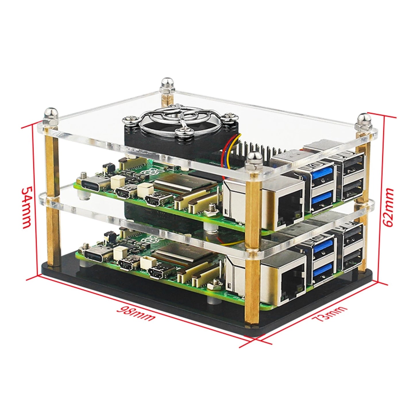 Multi-Layer Acrylic Shell Case for Raspberry Pi 5 (2023)